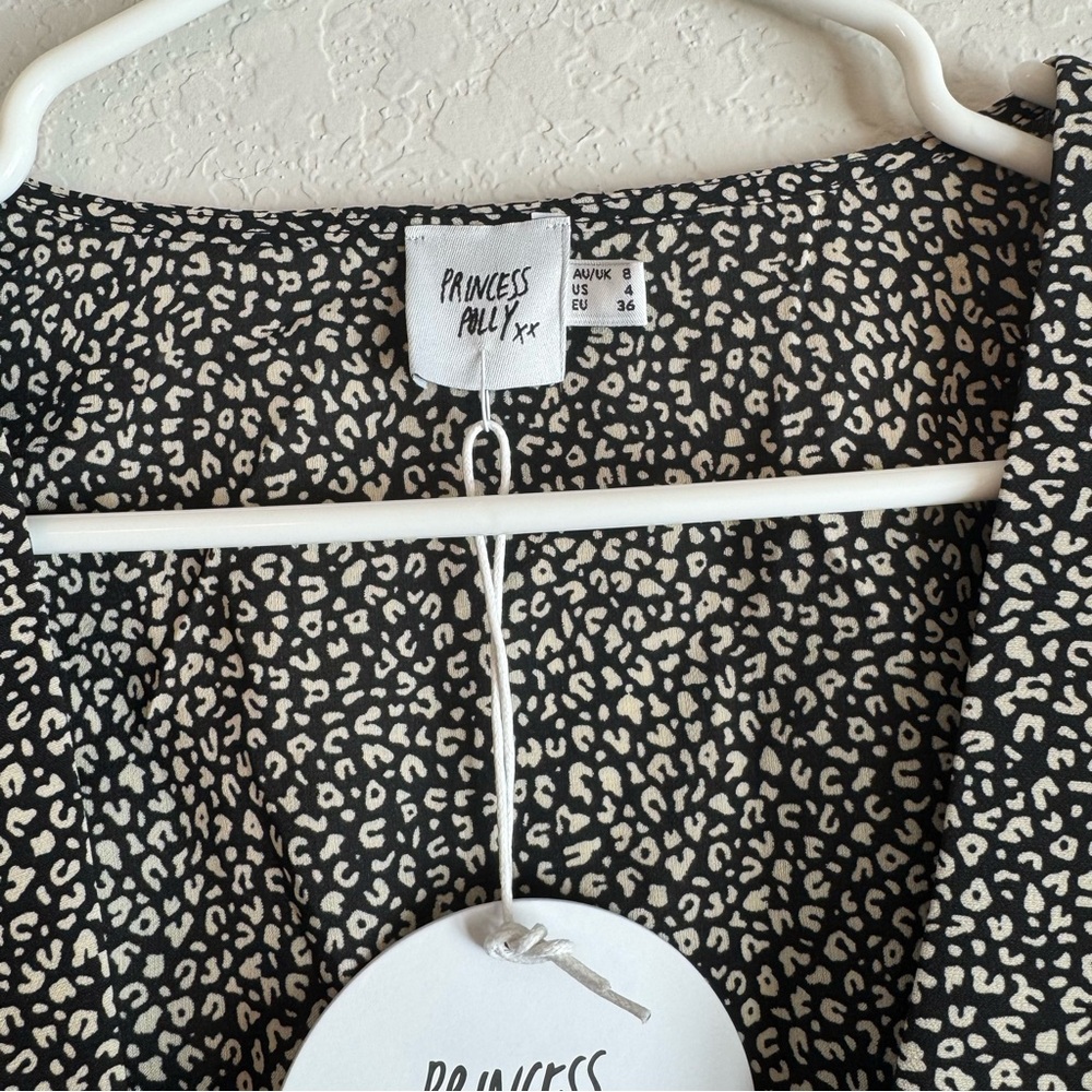 Princess Polly New Mood Tie Front Crop Blouse - Picture 6 of 7